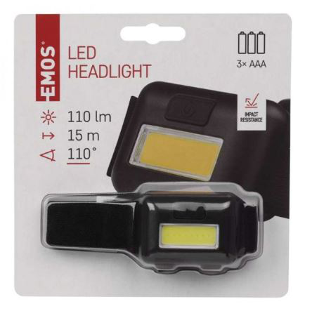 Лiхтар LED EMOS P3537 1W 110Lm 3хAAА, налоб.пласт.